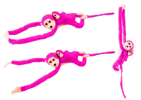 Maskotka Pluszowa Małpka z Dzieckiem Ciemno Różowa z Dźwiękiem 70 cm Maskotka Pluszowa Małpka z Dzieckiem Ciemno Różowa z Dźwiękiem 70 cm