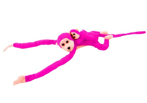 Maskotka Pluszowa Małpka z Dzieckiem Ciemno Różowa z Dźwiękiem 70 cm Maskotka Pluszowa Małpka z Dzieckiem Ciemno Różowa z Dźwiękiem 70 cm