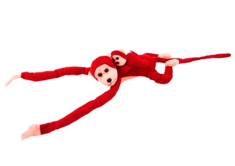 Maskotka Pluszowa Małpka z Dzieckiem Czerwona 70 cm Maskotka Pluszowa Małpka z Dzieckiem Czerwona 70 cm