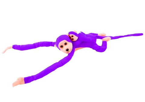 Maskotka Pluszowa Małpka z Dzieckiem Fioletowa 70 cm Maskotka Pluszowa Małpka z Dzieckiem Fioletowa 70 cm