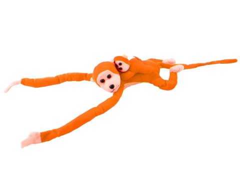 Maskotka Pluszowa Małpka z Dzieckiem Pomarańczowa z Dźwiękiem 70 cm Maskotka Pluszowa Małpka z Dzieckiem Pomarańczowa z Dźwiękiem 70 cm