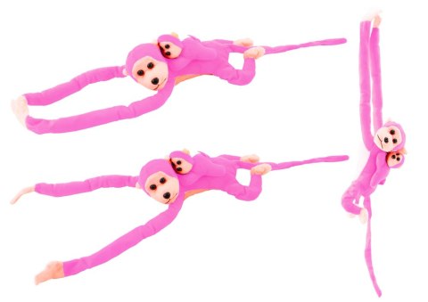 Maskotka Pluszowa Małpka z Dzieckiem Różowa 70 cm Maskotka Pluszowa Małpka z Dzieckiem Różowa 70 cm