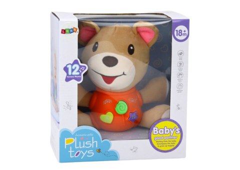 Pluszowy Miś Interaktywny Pluszak Pomarańczowy Grający 23 cm Pluszowy Miś Interaktywny Pluszak Pomarańczowy Grający 23 cm