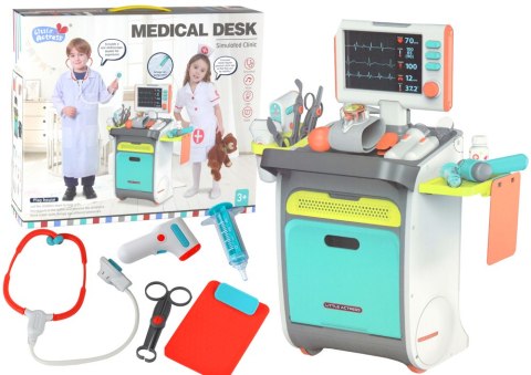 Zestaw Małego Doktora Wózek Lekarski RTG EKG Akcesoria Zestaw Małego Doktora Wózek Lekarski RTG EKG Akcesoria
