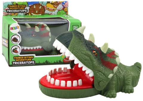 Gra Zręcznościowa Gryzący Dinozaur Triceratops Zielony Światła Dźwięki Gra Zręcznościowa Gryzący Dinozaur Triceratops Zielony Światła Dźwięki