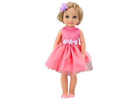 Lalka Długie Włosy Różowa Sukienka Spinka Szczotka 38cm Lalka Długie Włosy Różowa Sukienka Spinka Szczotka 38cm
