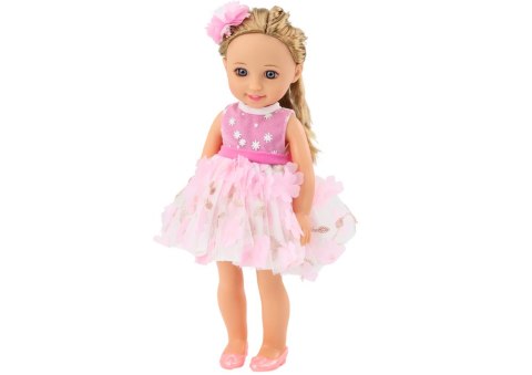 Lalka Różowa Sukienka Długie Włosy Spinka Szczotka 38cm Lalka Różowa Sukienka Długie Włosy Spinka Szczotka 38cm
