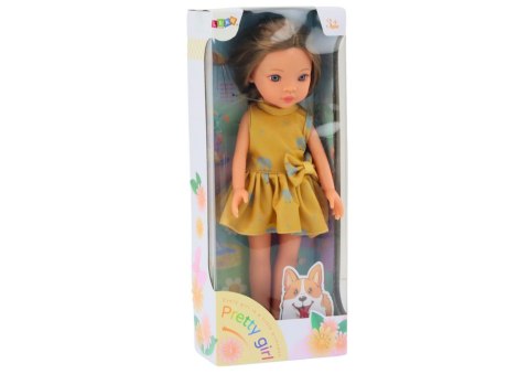 Lalka Żółta Sukienka Brązowe Włosy Duża Laleczka 33cm Lalka Żółta Sukienka Brązowe Włosy Duża Laleczka 33cm