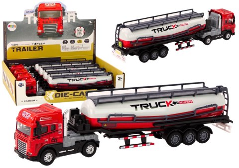 Ciężarówka Z Przyczepą TIR Cysterna 1:24 Auto Ciężarowe Czerwone Dźwięki Ciężarówka Z Przyczepą TIR Cysterna 1:24 Auto Ciężarowe Czerwone Dźwięki