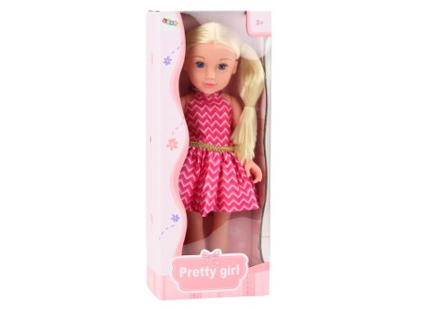 Lalka Różowa Sukienka Kucyki Blond Włosy Duża Laleczka 46cm Lalka Różowa Sukienka Kucyki Blond Włosy Duża Laleczka 46cm