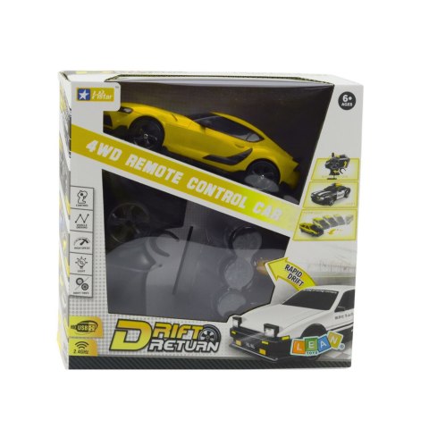Auto Sportowe Do Driftu Wymienne Koła Zdalnie Sterowany RC 4WD Żółte