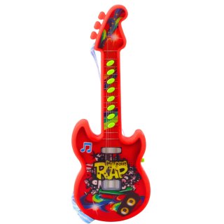 Gitara Elektryczna Dla Dzieci Melodie Gama Solmizacyjna Czerwona 29cm
