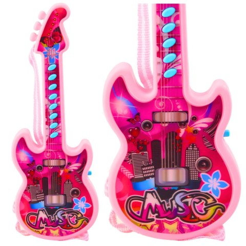 Gitara Elektryczna Dla Dzieci Melodie Gama Solmizacyjna Różowa 29cm Gitara Elektryczna Dla Dzieci Melodie Gama Solmizacyjna Różowa 29cm