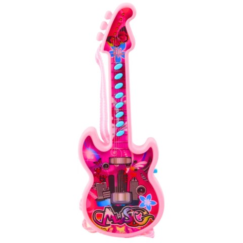 Gitara Elektryczna Dla Dzieci Melodie Gama Solmizacyjna Różowa 29cm Gitara Elektryczna Dla Dzieci Melodie Gama Solmizacyjna Różowa 29cm