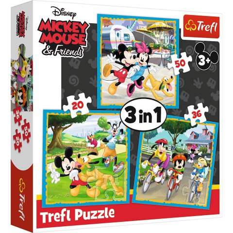 Puzzle - 3w1 - Myszka Miki z przyjaciółmi Trefl 34846