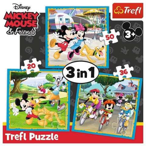 Puzzle - 3w1 - Myszka Miki z przyjaciółmi Trefl 34846