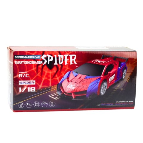 Samochód Robot Spider Pająk Zdalnie Sterowany 2w1 Światła Dźwięki Samochód Robot Spider Pająk Zdalnie Sterowany 2w1 Światła Dźwięki