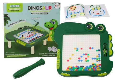 Tablica Magnetyczna Edukacyjna Dinozaur Pad Układanka Zielona Koraliki Tablica Magnetyczna Edukacyjna Dinozaur Pad Układanka Zielona Koraliki