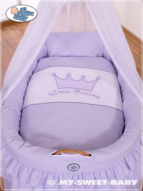 Kosz Mojżesza wiklinowy z baldachimem- Little Prince fioletowy Kosz Mojżesza wiklinowy z baldachimem- Little Prince fioletowy
