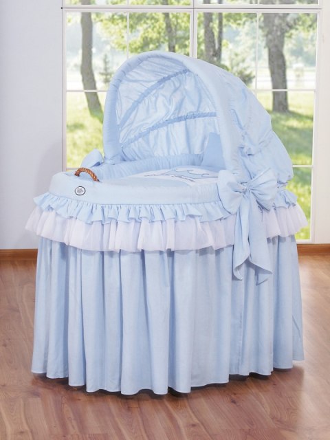 Kosz Mojżesza wiklinowy ze składaną budką- Little Prince niebieski Kosz Mojżesza wiklinowy ze składaną budką- Little Prince niebieski