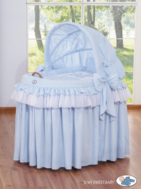 Kosz Mojżesza wiklinowy ze składaną budką- Little Prince niebieski Kosz Mojżesza wiklinowy ze składaną budką- Little Prince niebieski