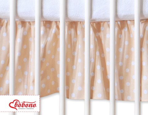 Falbanka maskująca 140x70cm- Wiszące serduszka białe grochy na beżu Falbanka maskująca 140x70cm- Wiszące serduszka białe grochy na beżu
