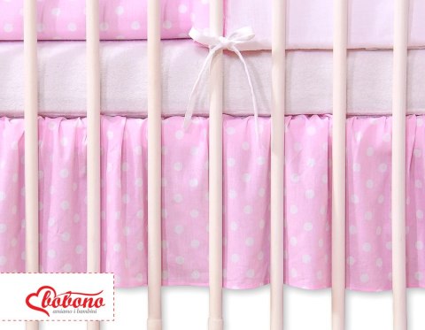 Falbanka maskująca 140x70cm- Wiszące serduszka białe grochy na różu Falbanka maskująca 140x70cm- Wiszące serduszka białe grochy na różu