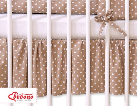 Falbanka maskująca 140x70cm- Wiszące serduszka białe grochy na brązie Falbanka maskująca 140x70cm- Wiszące serduszka białe grochy na brązie