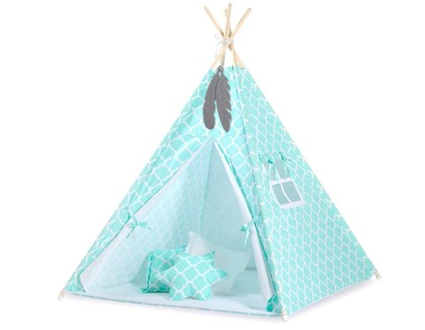 Namiot Tipi dla dzieci+ zawieszki pióra - Maroko miętowe Namiot Tipi dla dzieci+ zawieszki pióra - Maroko miętowe