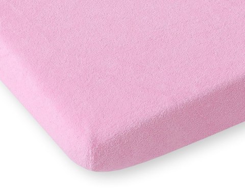 Prześcieradło frotte do łóżeczka 140x70cm- różowe Prześcieradło frotte do łóżeczka 140x70cm- różowe