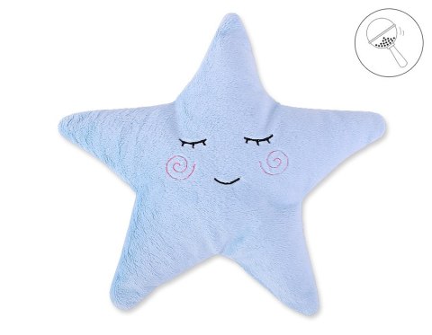Poduszka przytulanka z minky Little STAR z grzechotką - niebieska Poduszka przytulanka z minky Little STAR z grzechotką - niebieska