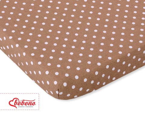 Prześcieradło bawełna 120x60cm grochy na brązie Prześcieradło bawełna 120x60cm grochy na brązie