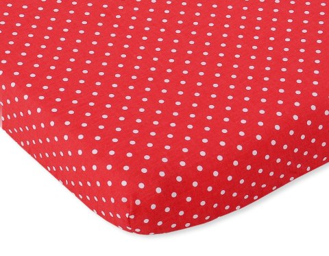 Prześcieradło bawełna 120x60cm kropki czerwone Prześcieradło bawełna 120x60cm kropki czerwone