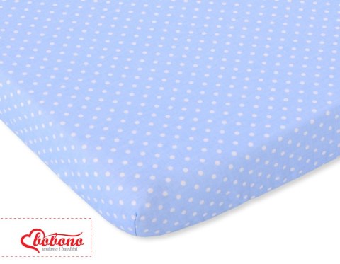 Prześcieradło bawełna 120x60cm kropki na błękicie Prześcieradło bawełna 120x60cm kropki na błękicie