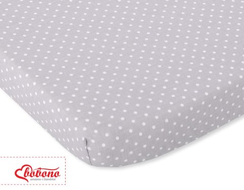 Prześcieradło bawełna 120x60cm kropki na szarym Prześcieradło bawełna 120x60cm kropki na szarym