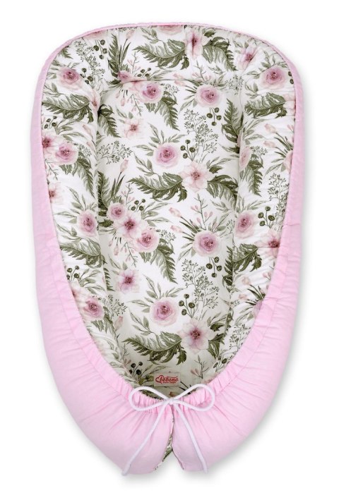 Kokon niemowlęcy dwustronny kojec otulacz Premium MY SWEET BABY- peonie różowe/różowy Kokon niemowlęcy dwustronny kojec otulacz Premium MY SWEET BABY- peonie różowe/różowy
