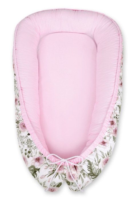 Kokon niemowlęcy dwustronny kojec otulacz Premium MY SWEET BABY- peonie różowe/różowy Kokon niemowlęcy dwustronny kojec otulacz Premium MY SWEET BABY- peonie różowe/różowy