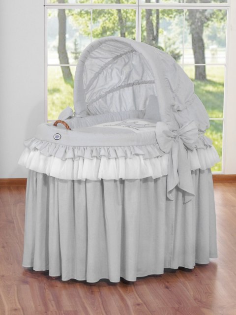Kosz Mojżesza wiklinowy ze składaną budką- Little Prince Princess szary Kosz Mojżesza wiklinowy ze składaną budką- Little Prince Princess szary