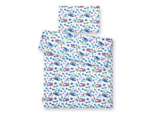 Pościel dla dzieci 2-częściowa bawełniana 120x90 cm - - autobusy Pościel dla dzieci 2-częściowa bawełniana 120x90 cm - - autobusy