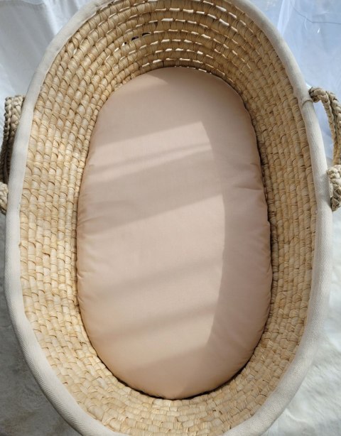 Prześcieradło bawełniane do kosza Mojżesza Boho wózka gondoli 75x35 cm - beżowe Prześcieradło bawełniane do kosza Mojżesza Boho wózka gondoli 75x35 cm - beżowe