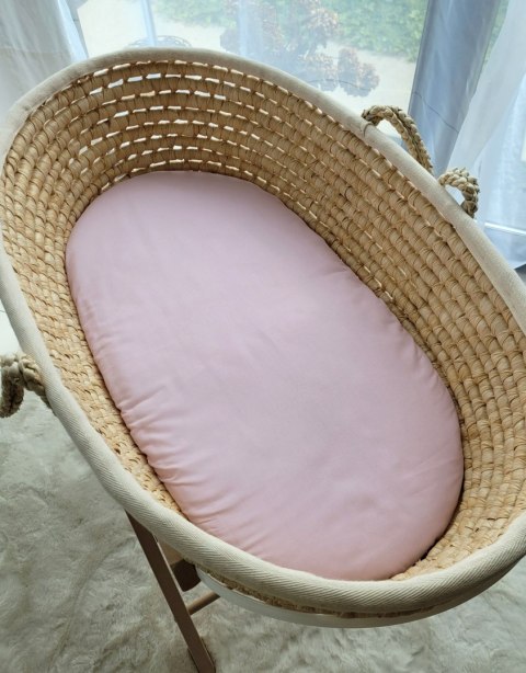 Prześcieradło bawełniane do kosza Mojżesza Boho wózka gondoli 75x35 cm - brudny róż Prześcieradło bawełniane do kosza Mojżesza Boho wózka gondoli 75x35 cm - brudny róż