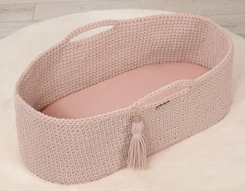 Prześcieradło bawełniane do kosza Mojżesza Boho wózka gondoli 75x35 cm - brudny róż Prześcieradło bawełniane do kosza Mojżesza Boho wózka gondoli 75x35 cm - brudny róż