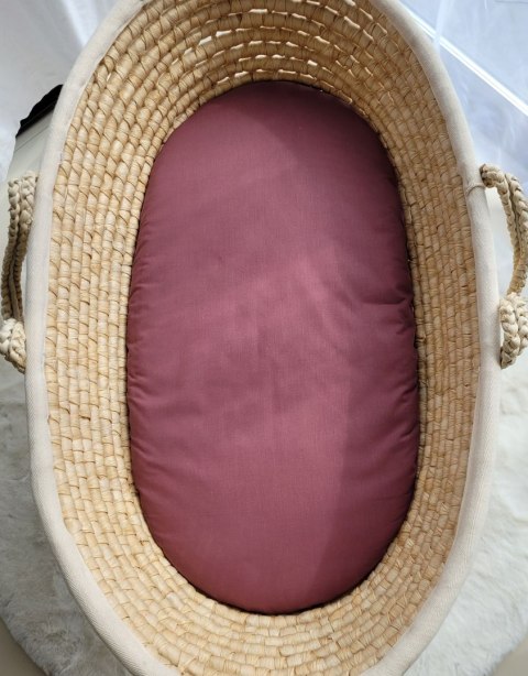 Prześcieradło bawełniane do kosza Mojżesza Boho wózka gondoli 75x35 cm - róż retro Prześcieradło bawełniane do kosza Mojżesza Boho wózka gondoli 75x35 cm - róż retro