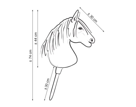 Hobby Horse Duży koń na kiju Premium - izabelowaty A3