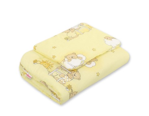Komplet pościeli dla niemowląt z wypełnieniem 2-cz 75x100cm NEWBORN - Misie na drabinkach kremowe Komplet pościeli dla niemowląt z wypełnieniem 2-cz 75x100cm NEWBORN - Misie na drabinkach kremowe