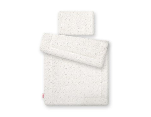 Komplet pościeli dla niemowląt z wypełnieniem 2-cz 75x100cm NEWBORN - mini gwiazdki złote Komplet pościeli dla niemowląt z wypełnieniem 2-cz 75x100cm NEWBORN - mini gwiazdki złote