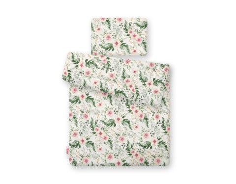 Komplet pościeli dla niemowląt z wypełnieniem 2-cz 75x100cm NEWBORN - peonie różowe Komplet pościeli dla niemowląt z wypełnieniem 2-cz 75x100cm NEWBORN - peonie różowe