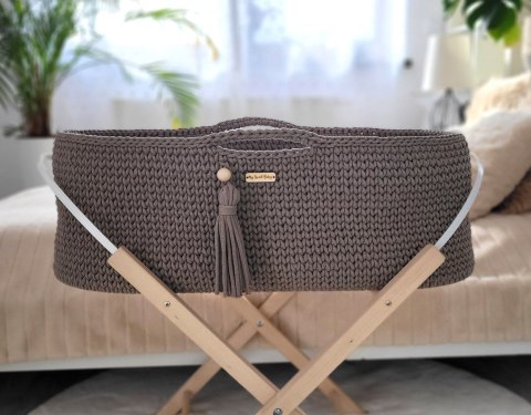 Kosz Mojżesza BOHO bawełniany Handmade z materacykiem - mocca Kosz Mojżesza BOHO bawełniany Handmade z materacykiem - mocca