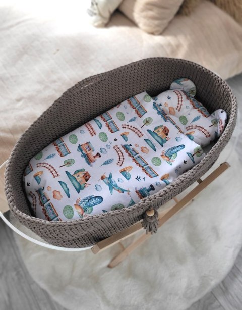 Kosz Mojżesza BOHO bawełniany Handmade z materacykiem - mocca Kosz Mojżesza BOHO bawełniany Handmade z materacykiem - mocca
