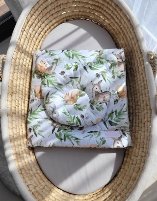 Kołderka z wypełnieniem i poduszka profilowana Miś - zestaw 2cz. - woodland green